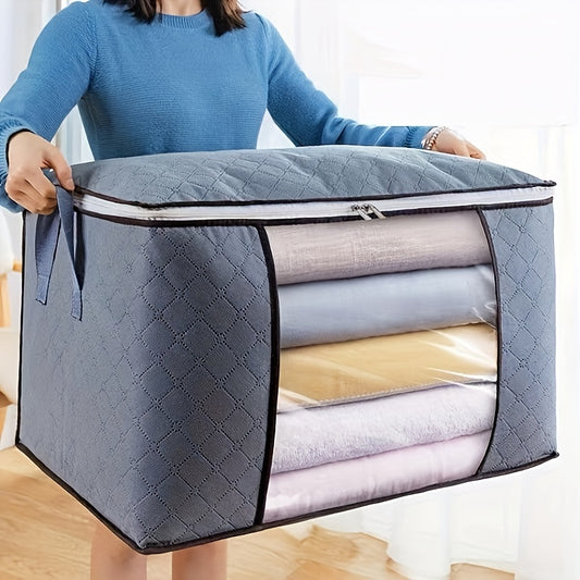 Large Clear Plastic Storage Bag Organizer with Reinforced Handles